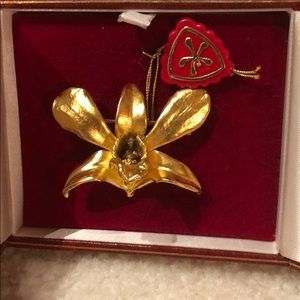 RISIS 22k Gold plated Orchid pendant/brooch